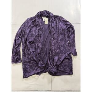 Women’s Vintage Petite Large Purple Floral Cold Water Creek Top New With Tags